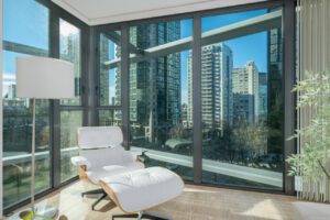 laid back chair in living room